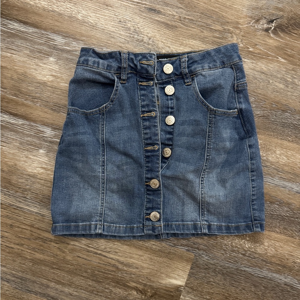 Almost Famous Blue Denim Mini Skirt